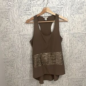 Mocha tank with sequin details